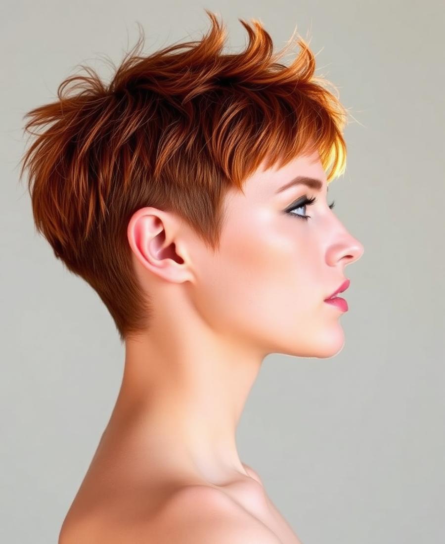 Copper textured pixie